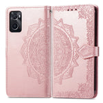 Custodia per telefono in pelle goffrata fiore mandala, For OPPO A76 4G, For Realme 10 4G, For Realme V23, For TCL 405