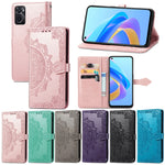 Custodia per telefono in pelle goffrata fiore mandala, For OPPO A76 4G, For Realme 10 4G, For Realme V23, For TCL 405