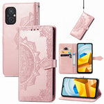 Custodia per telefono in pelle goffrata fiore mandala, For UMIDIGI A13S, For Xiaomi Poco M5, For ZTE Blade A72 4G, For ZTE Blade V40S