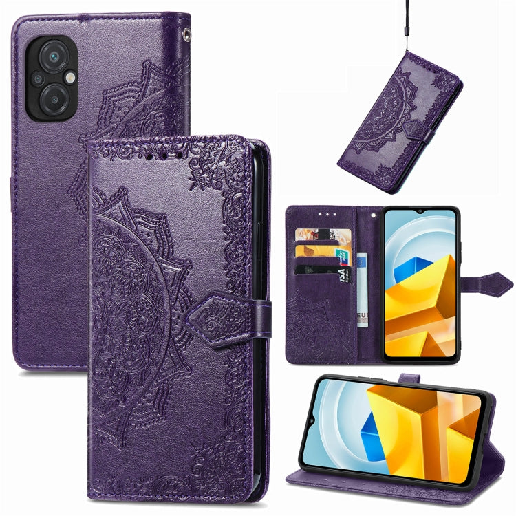 Custodia per telefono in pelle goffrata fiore mandala, For UMIDIGI A13S, For Xiaomi Poco M5, For ZTE Blade A72 4G, For ZTE Blade V40S