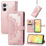 Custodia per telefono in pelle goffrata fiore mandala, For OPPO A76 4G, For Realme 10 4G, For Realme V23, For TCL 405