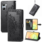 Custodia per telefono in pelle goffrata fiore mandala, For OPPO A76 4G, For Realme 10 4G, For Realme V23, For TCL 405