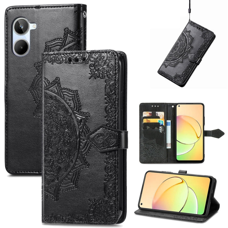 Custodia per telefono in pelle goffrata fiore mandala, For OPPO A76 4G, For Realme 10 4G, For Realme V23, For TCL 405