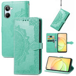Custodia per telefono in pelle goffrata fiore mandala, For OPPO A76 4G, For Realme 10 4G, For Realme V23, For TCL 405