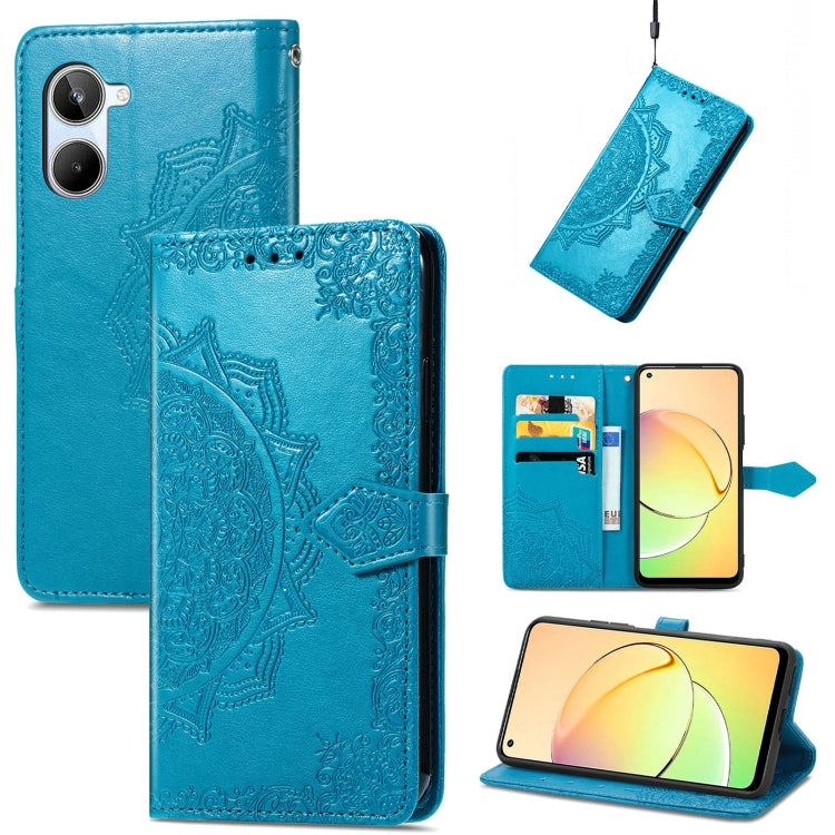 Custodia per telefono in pelle goffrata fiore mandala, For OPPO A76 4G, For Realme 10 4G, For Realme V23, For TCL 405