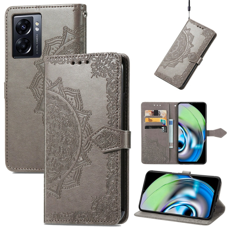 Custodia per telefono in pelle goffrata fiore mandala, For OPPO A76 4G, For Realme 10 4G, For Realme V23, For TCL 405