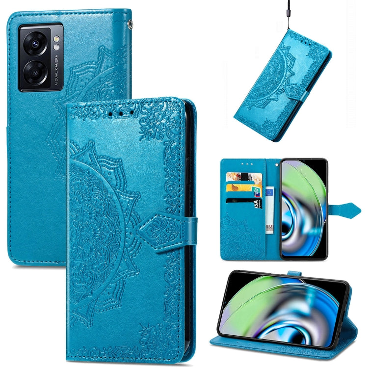 Custodia per telefono in pelle goffrata fiore mandala, For OPPO A76 4G, For Realme 10 4G, For Realme V23, For TCL 405