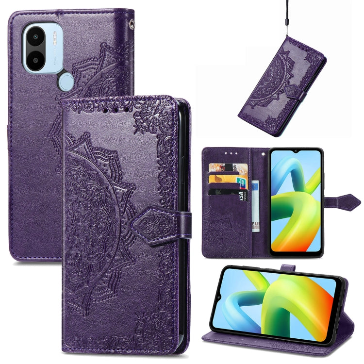 Custodia per telefono in pelle goffrata fiore mandala, For ZTE Blade V40 Pro, For Xiaomi Redmi A1+, For Huawei Mate 50 Pro, For Xiaomi Poco X3 Pro