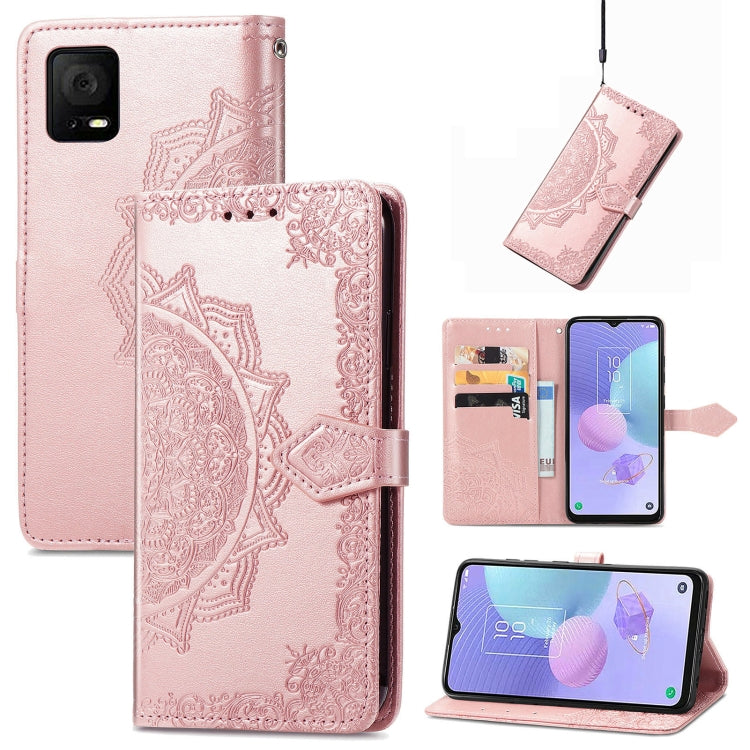 Custodia per telefono in pelle goffrata fiore mandala, For OPPO A76 4G, For Realme 10 4G, For Realme V23, For TCL 405