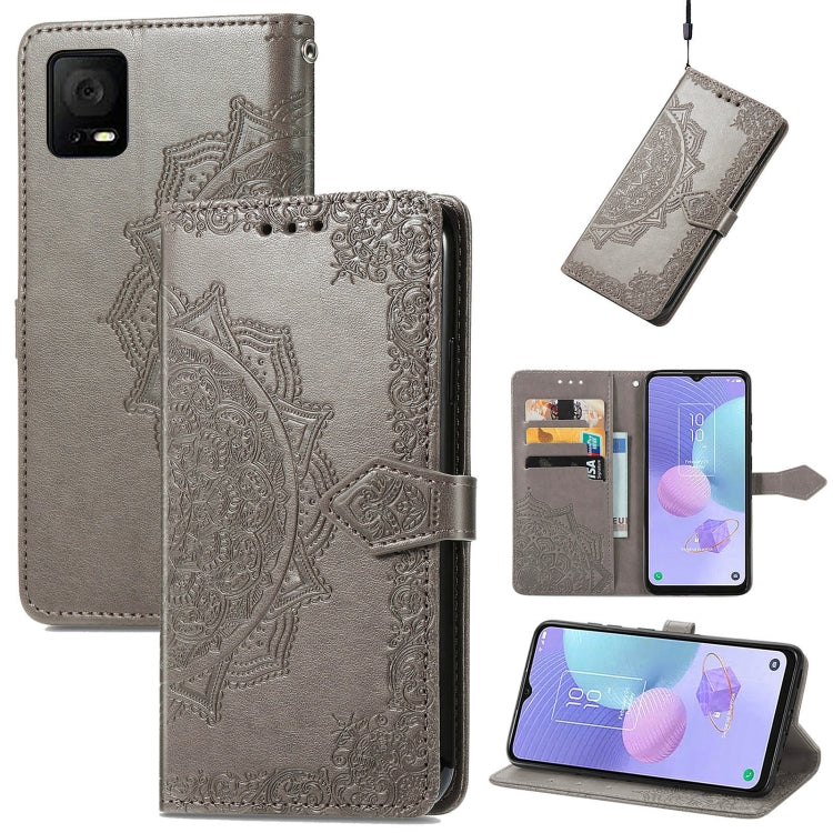 Custodia per telefono in pelle goffrata fiore mandala, For OPPO A76 4G, For Realme 10 4G, For Realme V23, For TCL 405