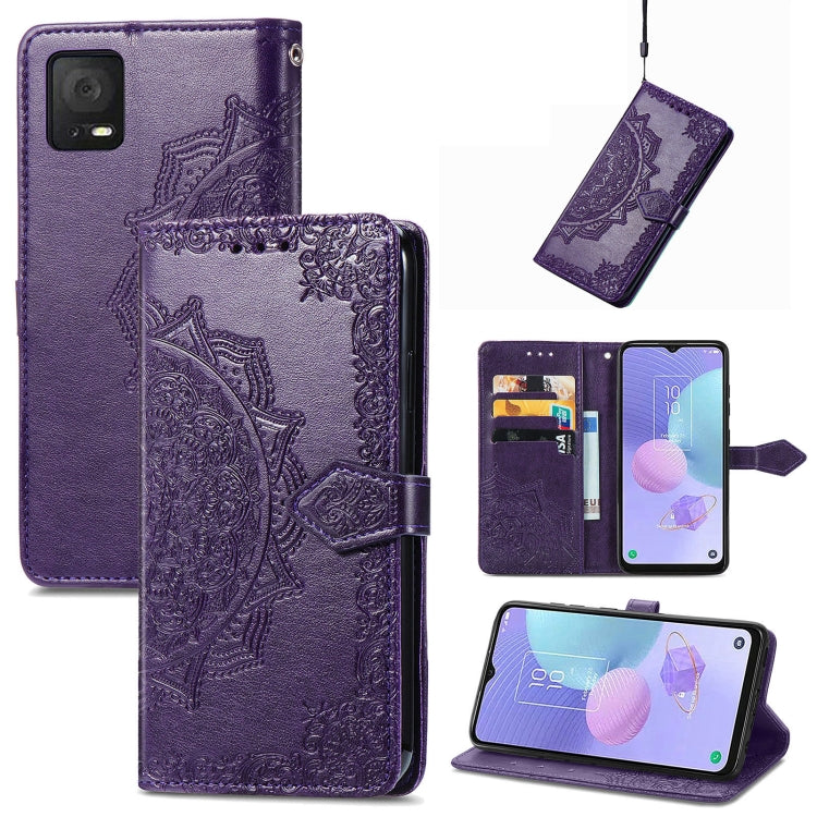 Custodia per telefono in pelle goffrata fiore mandala, For OPPO A76 4G, For Realme 10 4G, For Realme V23, For TCL 405