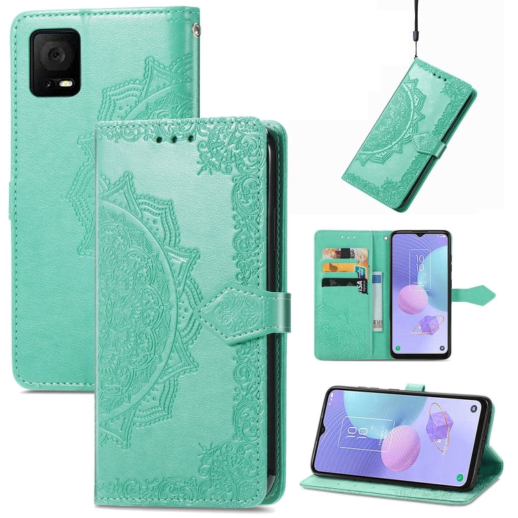 Custodia per telefono in pelle goffrata fiore mandala, For OPPO A76 4G, For Realme 10 4G, For Realme V23, For TCL 405