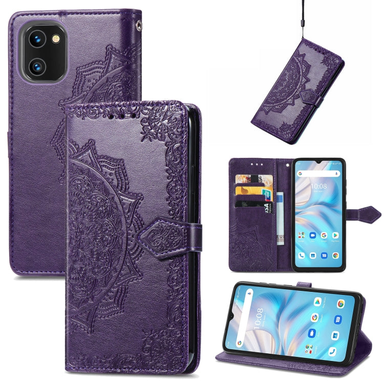 Custodia per telefono in pelle goffrata fiore mandala, For UMIDIGI A13S, For Xiaomi Poco M5, For ZTE Blade A72 4G, For ZTE Blade V40S