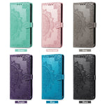 Custodia per telefono in pelle goffrata fiore mandala, For UMIDIGI A13S, For Xiaomi Poco M5, For ZTE Blade A72 4G, For ZTE Blade V40S