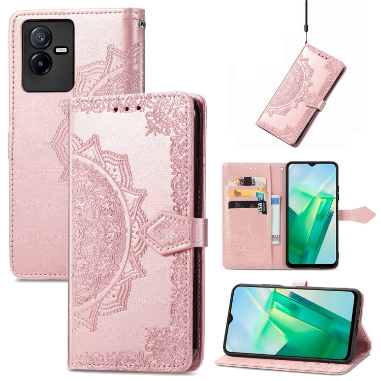 Custodia per telefono in pelle goffrata fiore mandala, For Xiaomi Poco X4 GT, For Xiaomi Redmi Note 10S, For Asus Zenfone 9, For vivo T2X 5G