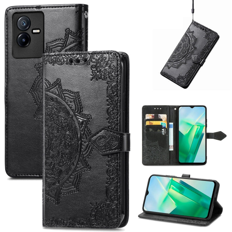 Custodia per telefono in pelle goffrata fiore mandala, For Xiaomi Poco X4 GT, For Xiaomi Redmi Note 10S, For Asus Zenfone 9, For vivo T2X 5G