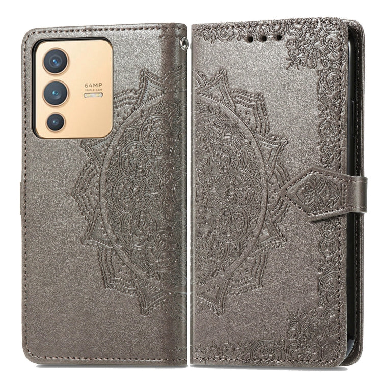 Custodia per telefono in pelle goffrata fiore mandala, For vivo V23 5G, For vivo X80 Lite, For vivo X80 Pro