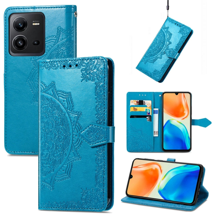 Custodia per telefono in pelle goffrata fiore mandala, For vivo V23 5G, For vivo X80 Lite, For vivo X80 Pro