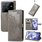 Custodia per telefono in pelle goffrata fiore mandala, For vivo V23 5G, For vivo X80 Lite, For vivo X80 Pro