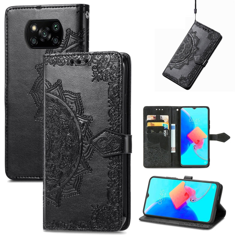 Custodia per telefono in pelle goffrata fiore mandala, For ZTE Blade V40 Pro, For Xiaomi Redmi A1+, For Huawei Mate 50 Pro, For Xiaomi Poco X3 Pro