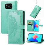 Custodia per telefono in pelle goffrata fiore mandala, For ZTE Blade V40 Pro, For Xiaomi Redmi A1+, For Huawei Mate 50 Pro, For Xiaomi Poco X3 Pro
