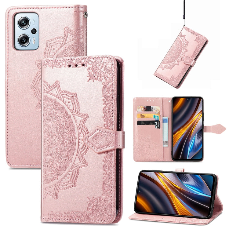 Custodia per telefono in pelle goffrata fiore mandala, For Xiaomi Poco X4 GT, For Xiaomi Redmi Note 10S, For Asus Zenfone 9, For vivo T2X 5G