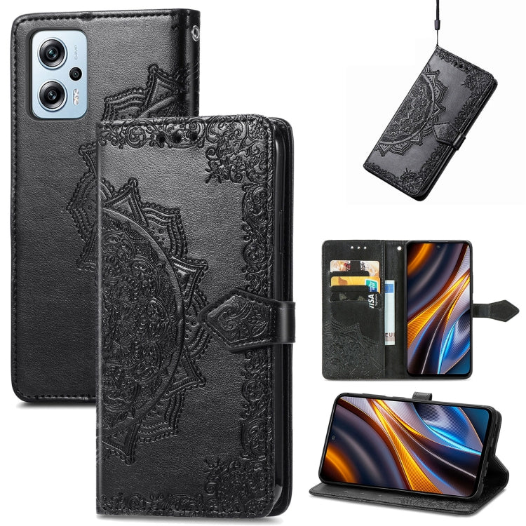 Custodia per telefono in pelle goffrata fiore mandala, For Xiaomi Poco X4 GT, For Xiaomi Redmi Note 10S, For Asus Zenfone 9, For vivo T2X 5G