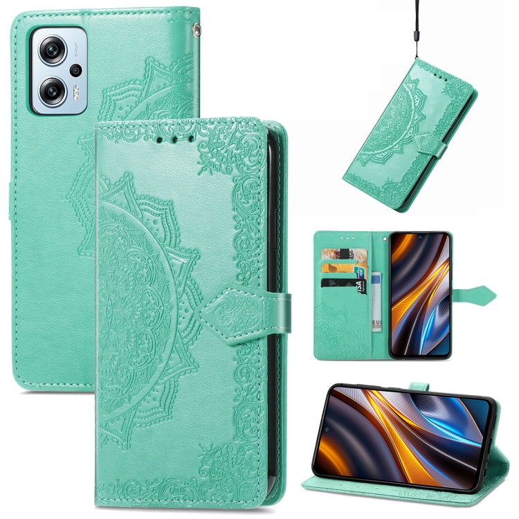 Custodia per telefono in pelle goffrata fiore mandala, For Xiaomi Poco X4 GT, For Xiaomi Redmi Note 10S, For Asus Zenfone 9, For vivo T2X 5G