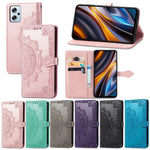 Custodia per telefono in pelle goffrata fiore mandala, For Xiaomi Poco X4 GT, For Xiaomi Redmi Note 10S, For Asus Zenfone 9, For vivo T2X 5G