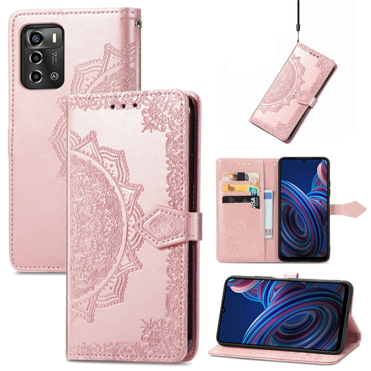 Custodia per telefono in pelle goffrata fiore mandala, For UMIDIGI A13S, For Xiaomi Poco M5, For ZTE Blade A72 4G, For ZTE Blade V40S