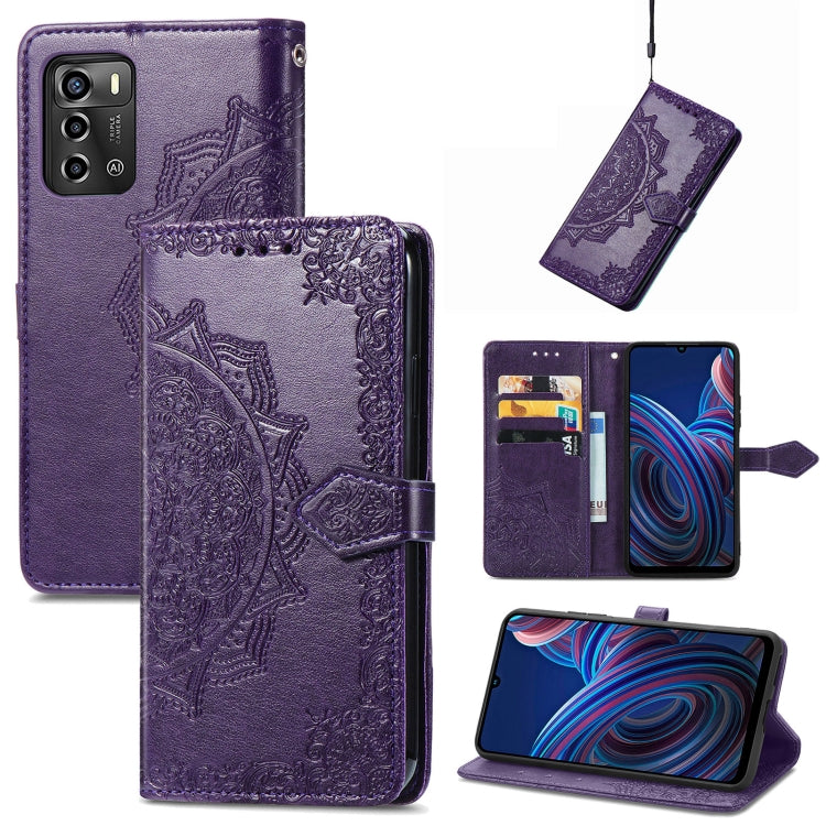 Custodia per telefono in pelle goffrata fiore mandala, For UMIDIGI A13S, For Xiaomi Poco M5, For ZTE Blade A72 4G, For ZTE Blade V40S