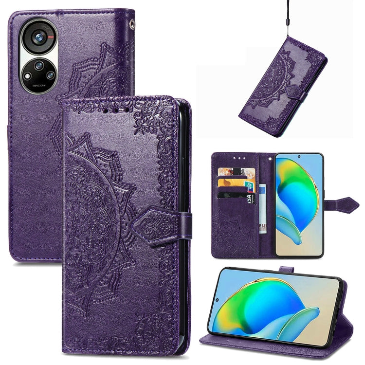 Custodia per telefono in pelle goffrata fiore mandala, For UMIDIGI A13S, For Xiaomi Poco M5, For ZTE Blade A72 4G, For ZTE Blade V40S