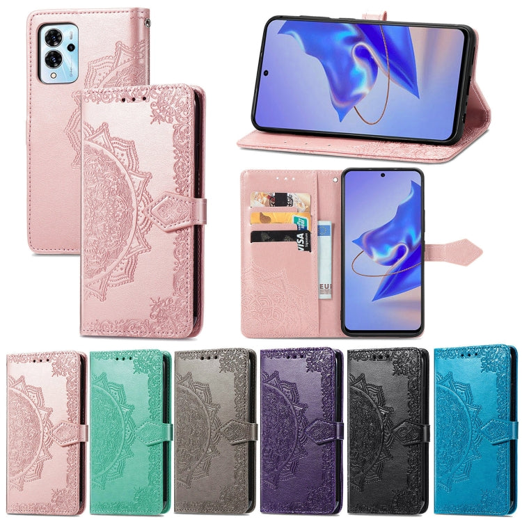 Custodia per telefono in pelle goffrata fiore mandala, For ZTE Blade V40 Pro, For Xiaomi Redmi A1+, For Huawei Mate 50 Pro, For Xiaomi Poco X3 Pro