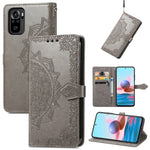 Custodia per telefono in pelle goffrata fiore mandala, For Xiaomi Poco X4 GT, For Xiaomi Redmi Note 10S, For Asus Zenfone 9, For vivo T2X 5G