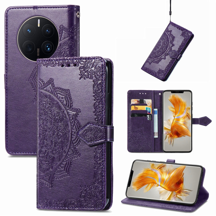 Custodia per telefono in pelle goffrata fiore mandala, For ZTE Blade V40 Pro, For Xiaomi Redmi A1+, For Huawei Mate 50 Pro, For Xiaomi Poco X3 Pro