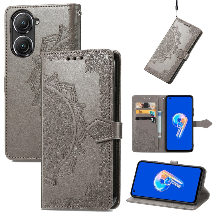 Custodia per telefono in pelle goffrata fiore mandala, For Xiaomi Poco X4 GT, For Xiaomi Redmi Note 10S, For Asus Zenfone 9, For vivo T2X 5G