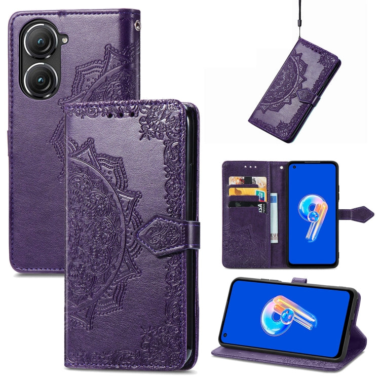 Custodia per telefono in pelle goffrata fiore mandala, For Xiaomi Poco X4 GT, For Xiaomi Redmi Note 10S, For Asus Zenfone 9, For vivo T2X 5G