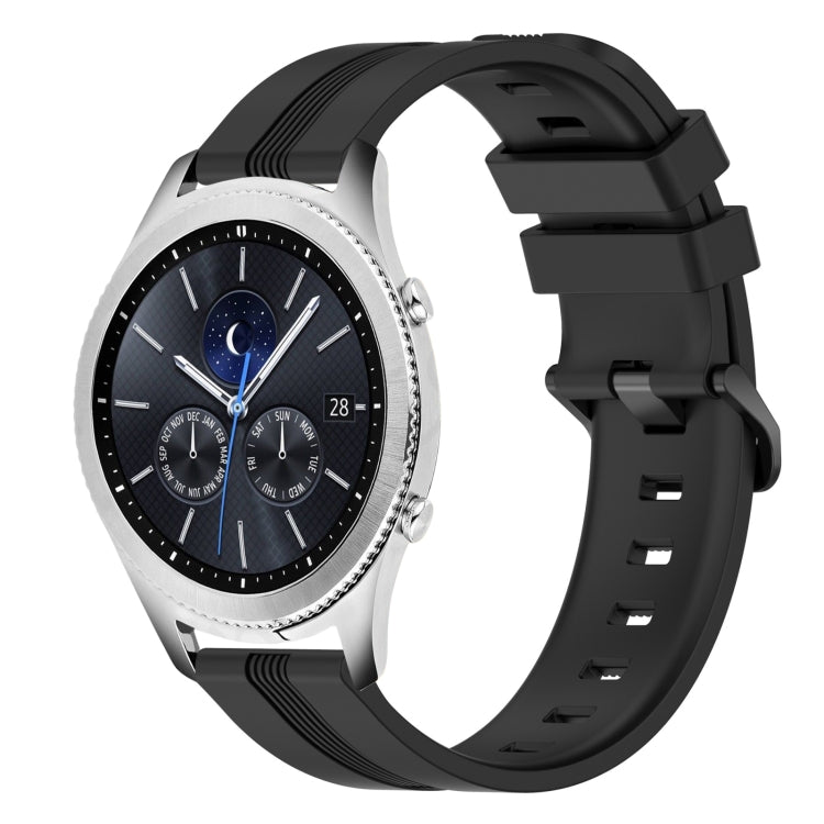 Cinturino in silicone a strisce concave da 22 mm, For Samsung Gear S3 Classic, For Samsung Gear S3 Frontier