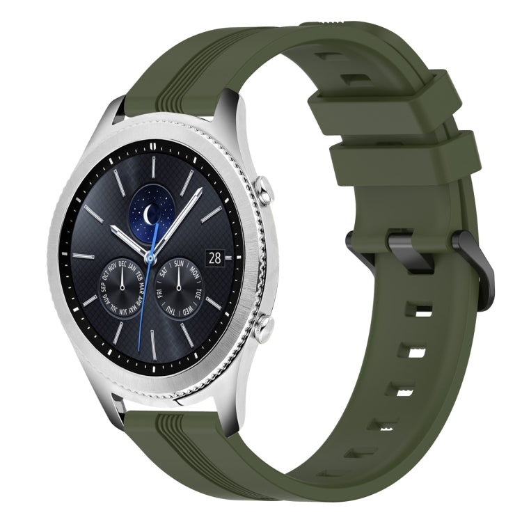 Cinturino in silicone a strisce concave da 22 mm, For Samsung Gear S3 Classic, For Samsung Gear S3 Frontier