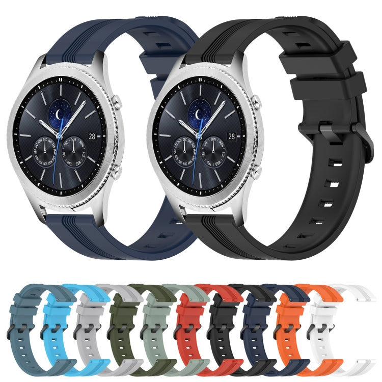 Cinturino in silicone a strisce concave da 22 mm, For Samsung Gear S3 Classic, For Samsung Gear S3 Frontier