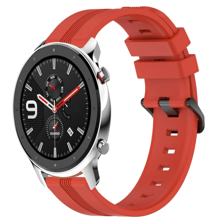 Cinturino in silicone a strisce concave da 22 mm, For Amazfit GTR 4, For Amazfit GTR 3