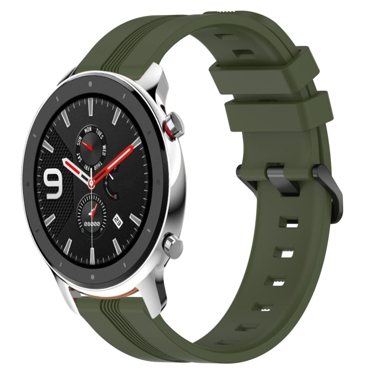 Cinturino in silicone a strisce concave da 22 mm, For Amazfit GTR 4, For Amazfit GTR 3
