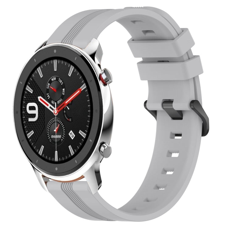 Cinturino in silicone a strisce concave da 22 mm, For Amazfit GTR 4, For Amazfit GTR 3