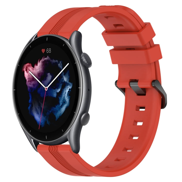 Cinturino in silicone a strisce concave da 22 mm, For Amazfit GTR 4, For Amazfit GTR 3