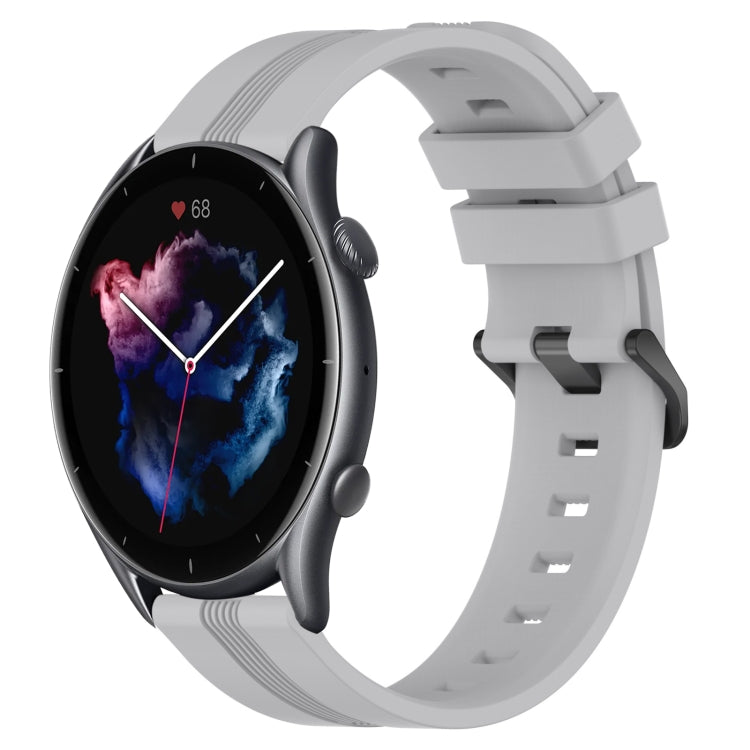 Cinturino in silicone a strisce concave da 22 mm, For Amazfit GTR 4, For Amazfit GTR 3