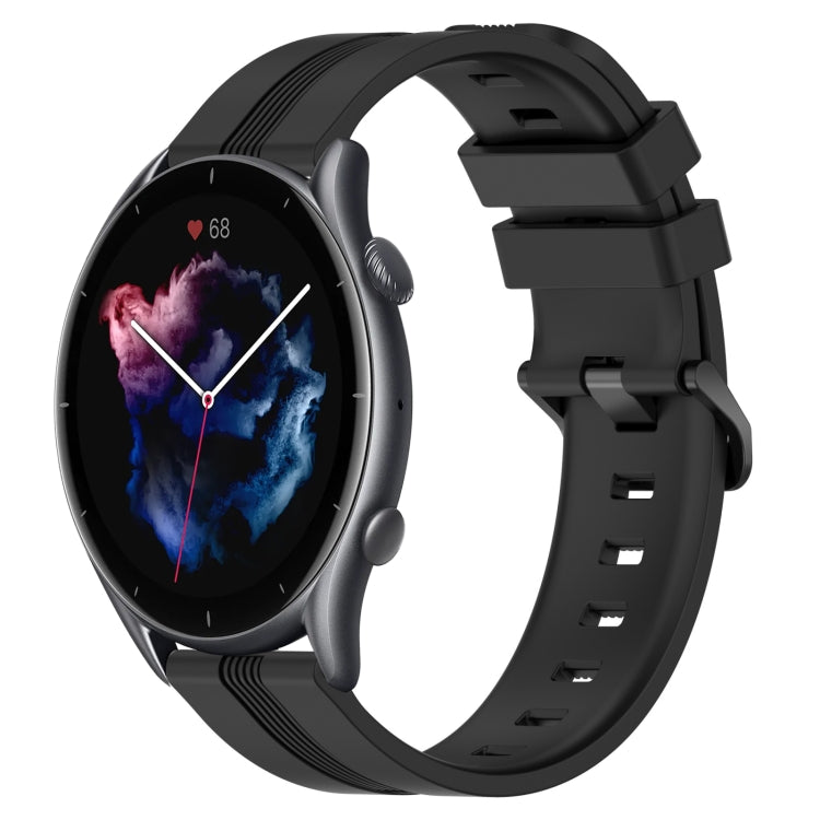 Cinturino in silicone a strisce concave da 22 mm, For Amazfit GTR 3 Pro, For Amazfit GTR 2e