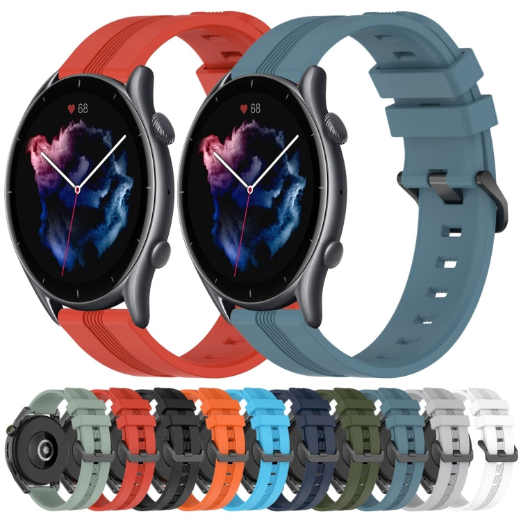 Cinturino in silicone a strisce concave da 22 mm, For Amazfit GTR 3 Pro, For Amazfit GTR 2e