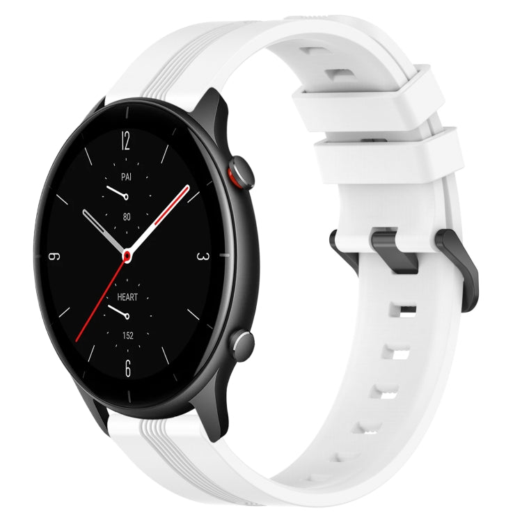 Cinturino in silicone a strisce concave da 22 mm, For Amazfit GTR 3 Pro, For Amazfit GTR 2e