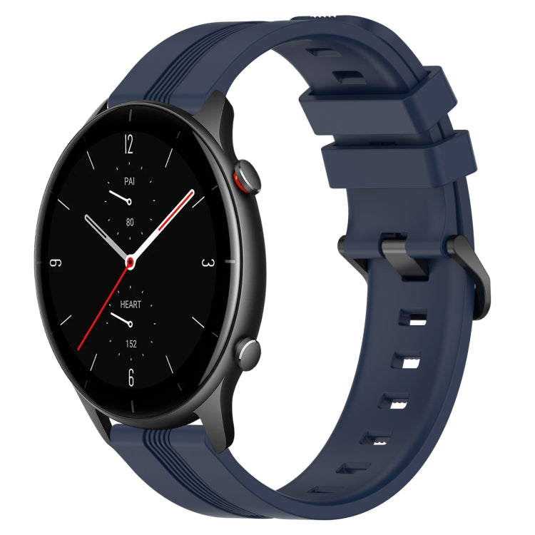 Cinturino in silicone a strisce concave da 22 mm, For Amazfit GTR 3 Pro, For Amazfit GTR 2e
