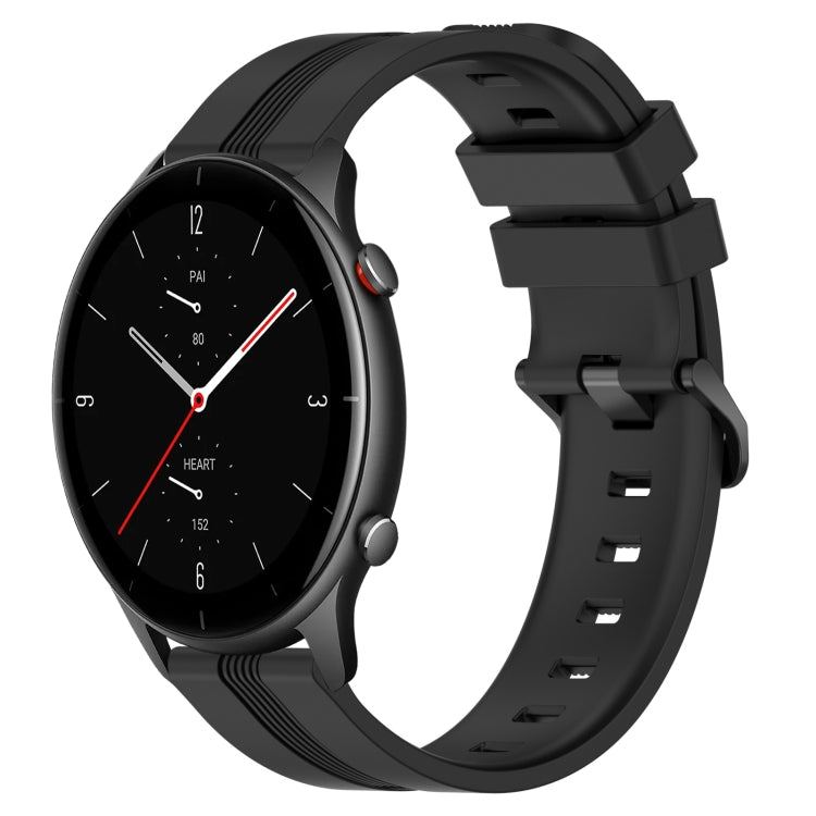 Cinturino in silicone a strisce concave da 22 mm, For Amazfit GTR 3 Pro, For Amazfit GTR 2e